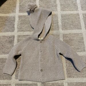 Rylee + Cru Tan Knit Sweater with Hood